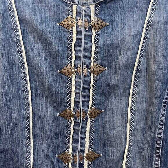Reba Denim Jean Jacket Sz L - Picture 11 of 12
